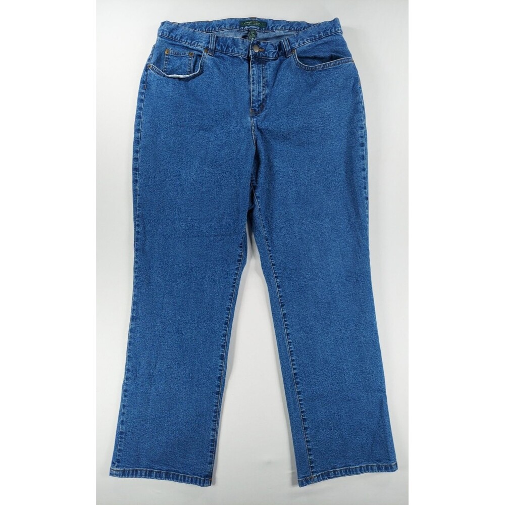 LRL Ralph Lauren Womens 16W High Rise Bootcut Jeans Medium Wash Stretch